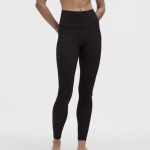 NWT LULULEMON Align HR Pant 28” Flocked Polka Flock Black